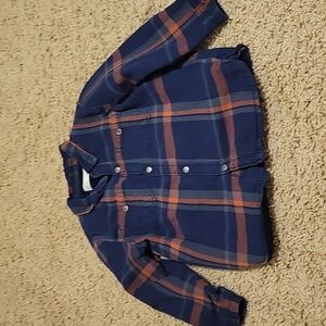 Navy plaid lined zara button up jacket